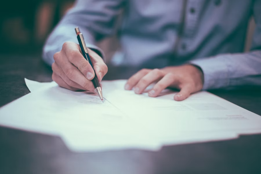 Professional reviewing financial protection documents